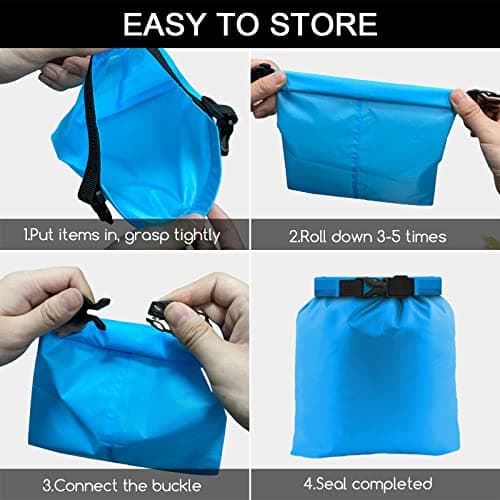 CNMTCCO Waterproof Dry Bag Set 6 Pcs,Lightweight Drybag Canoe Bags with 1.5L, 2.5L, 3L, 3.5L, 5L, 8L Waterproof Bag for Kayaking Rafting Boating Hiking Camping Travel Backpacking — view 3