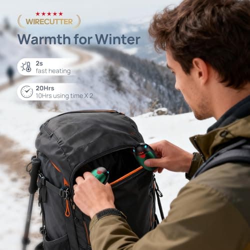 Hand Warmers Rechargeable 2 Pack, Electric Hand Warmers Reusable 20 Hrs Warmth, USB Hand Warmer with 3 Levels Heat Up to 57°, Portable Pocket Handwarmers for Hiking Golf Raynaud's Arthritis(Green) — view 6