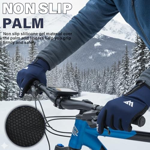 WESTWOOD FOX WFX Winter Gloves Touch Screen Anti Slip Warm Gloves Windproof Thermal Sports Cycling Glove for Men & Women Outdoor bike Glove for Running Camping Driving (Navy Blue, Xlarge) — view 4