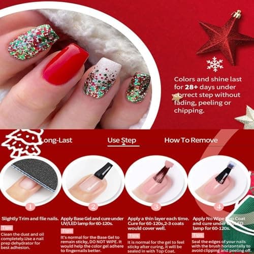 Christmas Nail Polish Set - Long Lasting 6-Color Accessories | Holiday Nail Polish Set,for Holiday Manicure Salon Home Travel Wedding Bridal Spa Grooming Party Summer Daily — view 4