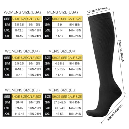 2 Pairs 20-30 mmhg Compression Socks for Women Men — view 2