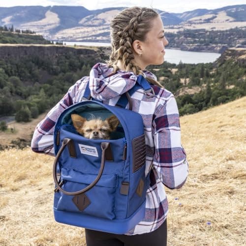Kurgo Nomad Carrier Backpack - Airline Approved Dog Bag for Travel - Lightweight, Stylish Pet Backpack with Waterproof Bottom for Hiking with Tablet Sleeve - For Small Dogs up to 6.8 kg - Red — view 4