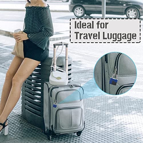 Shakeel Suitcase Locks with Keys - Pack of 2 Small Padlock with Keys Luggage Locks for Travel Luggage/Gym Locker/Baggage/Holiday Cases, Blue — view 3