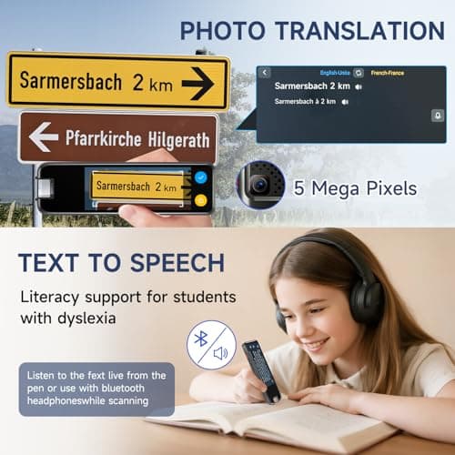Translation Pen Reading Pen for Dyslexia Kids & Adults, Online/Offline Translator Pen Scanner, Photo/Voice/Text to Speech 142 Language Translator Device for Travel Business Learning — view 5