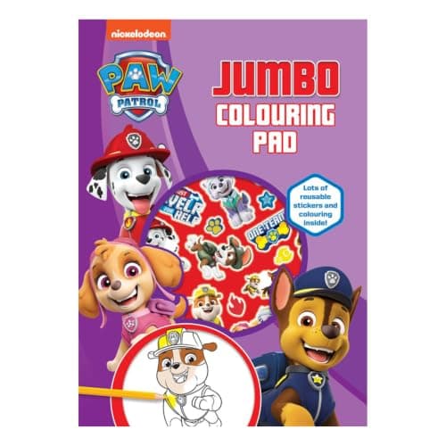 KP Pharma Paw Patrol Jumbo Colouring Pad for Kids – Official Colouring Book with Large Colouring Pages & Reusable Stickers, Creative Activity Book & Gift for Boys and Girls