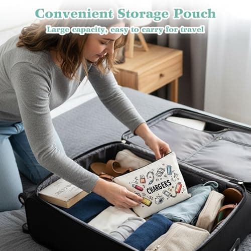 Charging Cable Organizer Bag with 2 Silicone Cable Ties Waterproof Portable — view 5