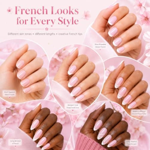 French Manicure Nail Polish Kit, Quick-Dry Pink & White Varnish, 12ml x 2 — view 4