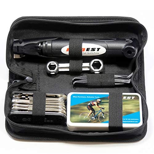 KITBEST Bike Tool Puncture Repair Kit, Portable Bicycle Multi Tools & Pump