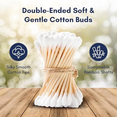 Blue Dot Cotton Wool Buds (Pack of 200) – Double-Ended Soft & Gentle Cotton Buds for Delicate Skin, Made from 100% Pure Cotton Plastic-Free, Ideal for First Aid, Baby Care, and Beauty Use — view 5