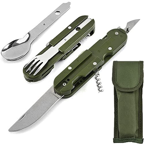Multifunctional Folding Travel Harness, 5 in 1 Multitool Outdoor Tableware