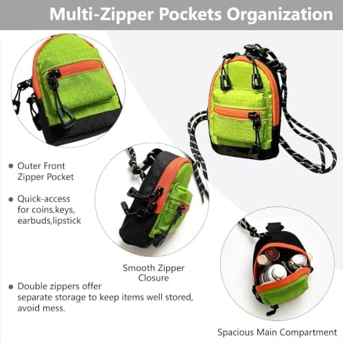 Mini Backpack Keychain Bag Outdoor Shoulder Earphone Pouch Portable Wallet — view 3