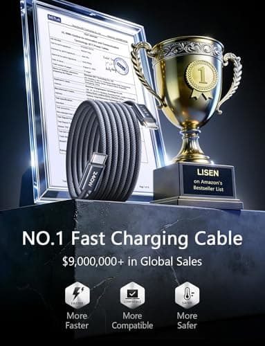 LISEN 240W USB C to USB C Cable 2-Pack, 2m USB C Charger Cable Fast Charger — view 2