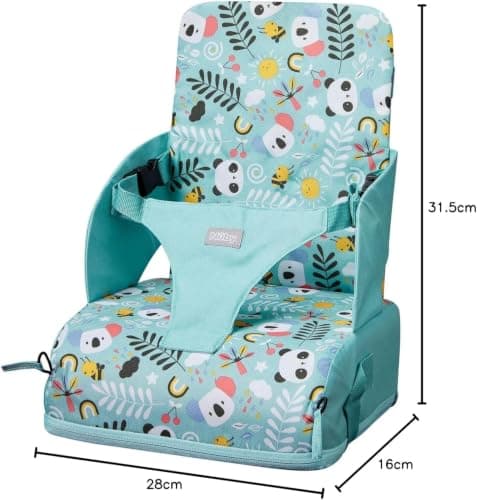 Nuby Compact Foldable Travel Booster Seat with Storage Pocket, 6M+, Blue — view 3