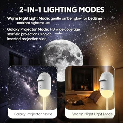 Galaxy Projector Light for Bedroom Night Light USB HD Smart Dynamic 5d Holographic Night Light Projector Ocean with Fish star Plug and Play HD Star Projector Ocean with 6/12/24 360° Projection Films — view 2