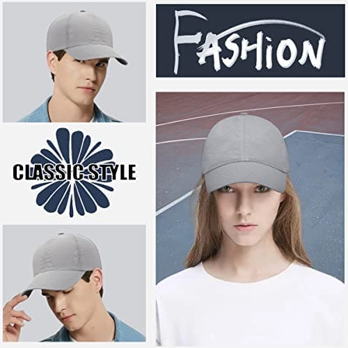 Baynetin Mens Breathable Mesh Baseball Cap,Quick Dry Ultralight Outdoor Sports Hat Adjustable Travel Summer Cap (Grey) — view 5