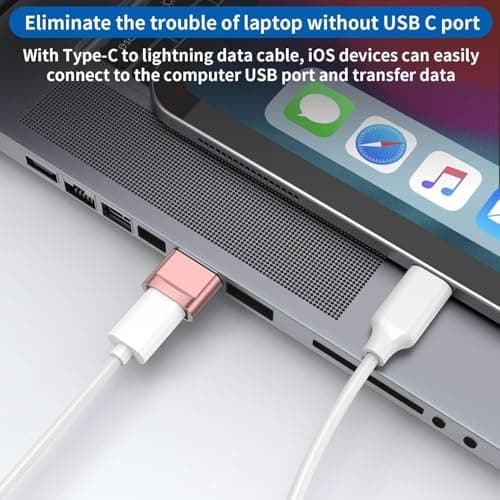 USB C to USB Adaptor, Type C Adapter, Type C Female to USB Male Converter with 5Gbps Data Transfer & Fast Charging, Compatible with All Devices with Laptop, PC, Power Bank (Pink) — view 4