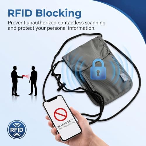 Kaaeiccr Passport Holder Travel Wallet, RFID Blocking Document Organiser — view 5