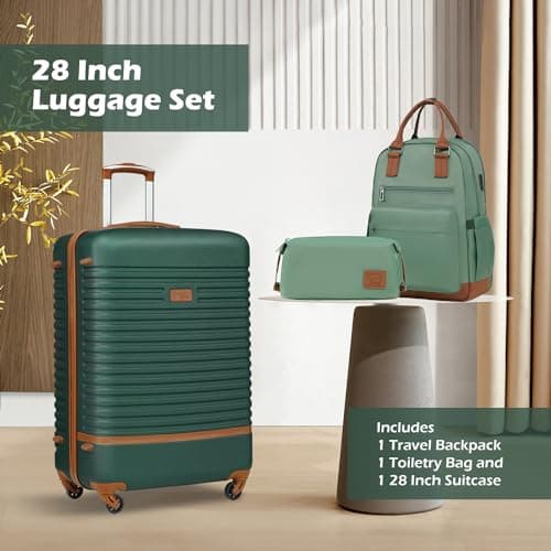 COOLIFE Suitcase Set, 3 Piece Luggage Sets with Travel Backpack & Wash Bag — view 3