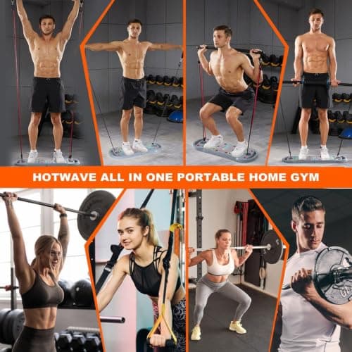 HOTWAVE Portable Exercise Equipment with 16 Gym Accessories.20 in 1 Push Up Board Fitness,Resistance Bands with Ab Roller Wheel,Full Body Workout at Home,Patent Pending — view 5