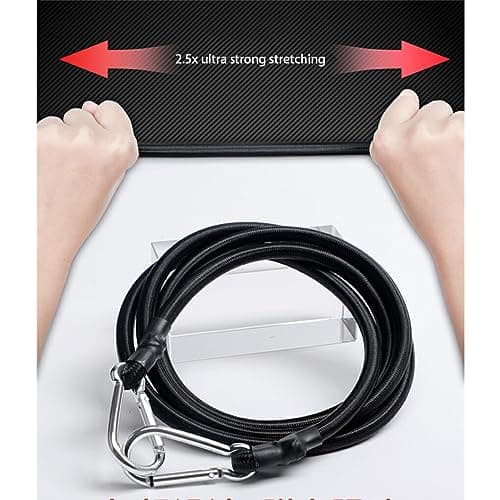 QOKLIYUI Affordable Bungee Cords And Fixings - Safe And Heavy Duty Multifunctional Rubber Bungee Cords With Hooks Luggage Straps, black, 1 m — view 4