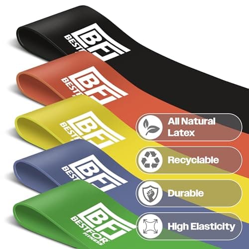 Bestfor Resistance Bands Set of 5, for Both Men and Women, 5 Resistance Levels for Exercises, Training, Fitness, Strength, Workouts, Rehabilitation, Use Anywhere Home, Gym, On the Move,Carry Bag — view 3