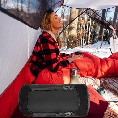 Compression Stuff Sack for Sleeping Bag,11L/18L/30L/45L Lightweight Waterproof Compact Compression Nylon Stuff Sack StorageBag,Travel Compression Bag for Camping,Backpacking,Clothe Storage (Black, XL) — view 6