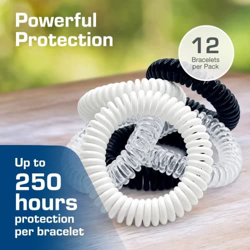 Active Era Mosquito Repellent Bracelet, Insect Midge & Mosquito Bands - Powerful DEET Free Formula - Waterproof with 250 Hours / 10 Days of Protection (Clear/Black/White - 12 Pack) — view 2