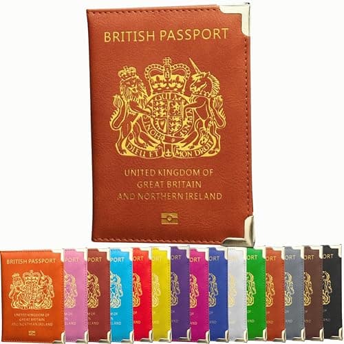 HITHIKA British Passport Holder | UK Passport Wallet | Non EU | PU Leather (Light Brown)