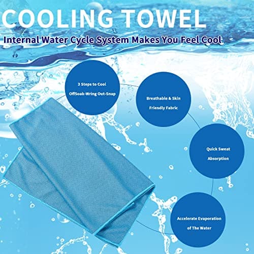 XJSGS Cooling Towels for Neck and Face,Microfiber Cooling Sports Gym Towel for,Gym, Yoga,Pilates Travel Camping & More (6 Packs) — view 2