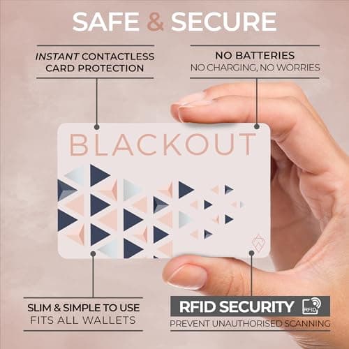 AKIELO Blackout RFID Blocking Card (4 Pack) – Ultra Thin Anti Theft Credit Card Protector – Ultimate Bank Card Blocker for Contactless Cards and Wallet Protection (Black & Blush Edition - 4 Pack) — view 3