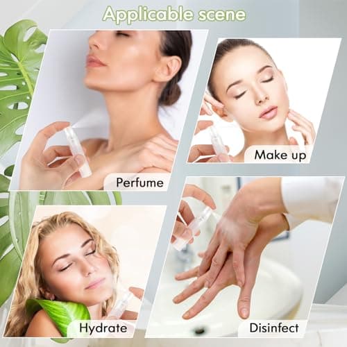 Molain 6 Pack Mini Portable Spray Bottle, 5ml Refillable Frosted Perfume Bottle Fine Mist Travel Empty Bottle Container Essential Oil Perfume Makeup Remover Dispenser for Travel and Outing Cleaning — view 6