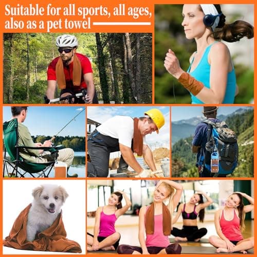 VAKKI Cooling Towel, Ice Cold Sports Sweat Towels for Instant Relief Perfect Coolings Scarf Neck,Forehead, Wristband, Bandana, Stay Cool from Over Heating During All Kinds of Sport and Exercise — view 6