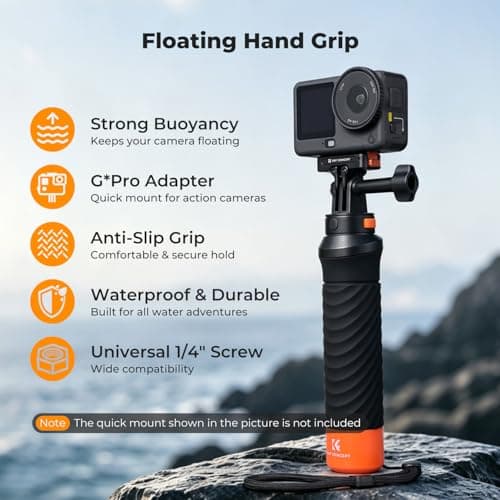 K&F CONCEPT Waterproof Floating Handle Grip, Selfie Stick for Water Sports — view 2