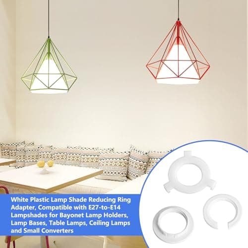 E27 to E14 Lampshade Reducer Ring, 8 Pack Plastic Socket Adapter. — view 6