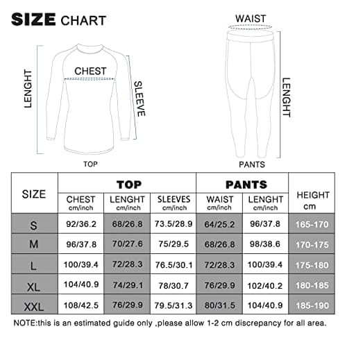 MEETWEE Men's Thermal Underwear Set, Compression Base Layer Long Johns Long Sleeve Top Shirt Suit for Winter Workout, Black, XL — view 6