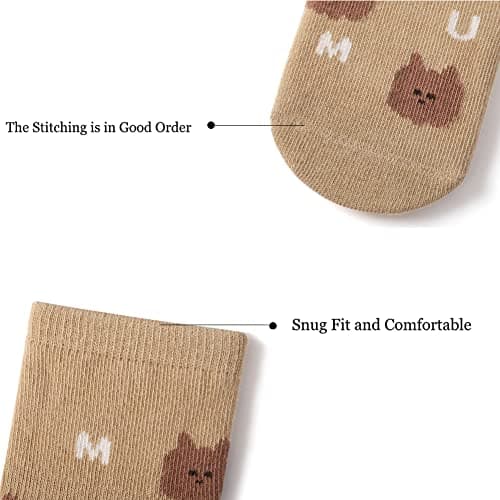 Exemaba Baby Socks with Grips for Girls Boys Cute Animal Cartoon Toddler Kids Anti-Slip Socks(D 5 Colors,M/1-3 Years) — view 6