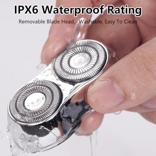 LOPHE New Mini Electric Shaver, Men's Portable Magnetic Electric Shaver Pocket Dual Head USB Rechargeable Waterproof Compact, Wet and Dry, Suitable for Travel and Home(Silver) — view 5