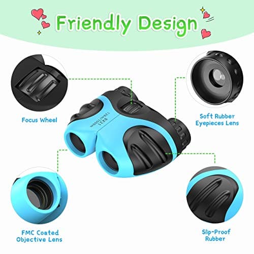 EUTOYZ Binoculars, Boy Toys for 3-10 Year Old Boy Girl Gift for 3-12 Year Olds Boys Toys Age 3-10 Toddler Toys Kids Sensory Toys Age 3 4 5 6 Sensory Toys Child Birthday Gifts Outdoor Toys Light Blue — view 6