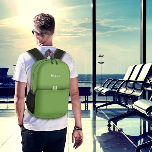Bekahizar Small Rucksack 15L Packable Backpack Hiking Daypack Foldable Day Bag For Men Women Teens Travel Camping City Walking Mountaineering Climbing (Green) — view 6