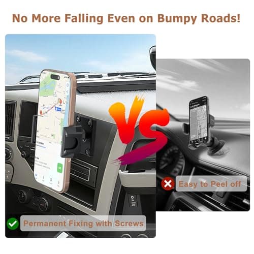 MAGJIEYX Drill Base Car Phone Holder, 360° Rotatable Phone Mount for Truck Boat Planes Wall Dashboard Secure Grip Compatible with for iPhone Samsung 4.7''-7'' All Smartphones Car Accessories — view 2