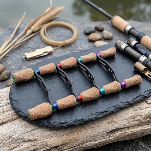Lightweight Carbon Fishing Reel Handle with Cork Grip(Red-8 * 5) — view 2