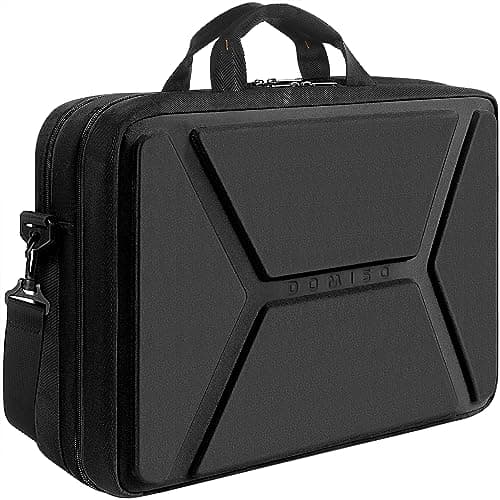 DOMISO 17-18 Inch Laptop Bag,Water-Resistant Shockproof Business Laptop Briefcase Messenger Shoulder Bag for Dell XPS 17,HP Envy Pavilion 17,Lenovo Ideapad 17,ASUS Vivobook 17,Acer Aspire 17, Black