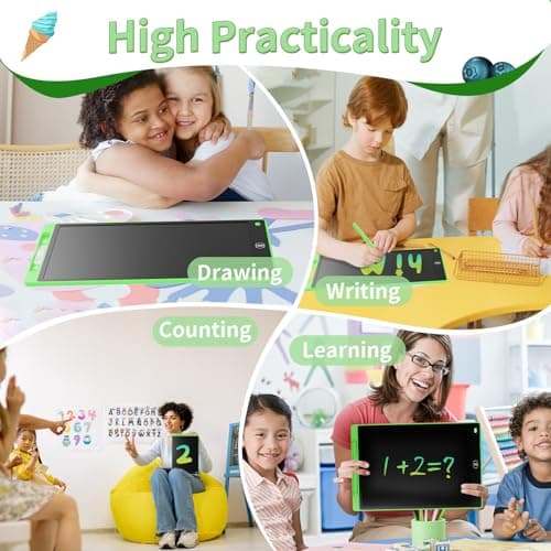Genialba 8.5 inch LCD Writing Tablet - Colorful Screen Drawing Board for 2-6 Year Old Boys & Girls - Educational Toys Gifts for Birthday & Christmas (Green) — view 5
