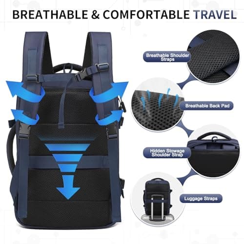 SUIKIHUM Carry on Travel Backpack TSA Approved Fits 16" Laptop Daypack Gray — view 6