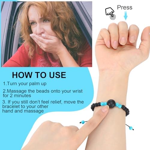 Sureio 6 Pcs Motion Sickness Bracelets Cruise Essentials, S, Glass — view 3