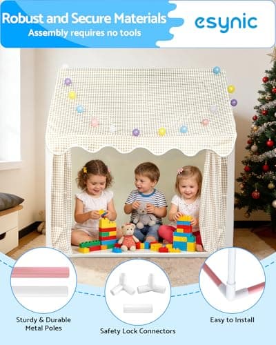 eSynic Kids Playhouse Tent with Lights & Storage Bag For Indoor & Outdoor — view 6