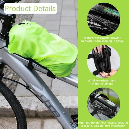 Duzapku Waterproof Bike Frame Bag with Waterproof Rain Cover — view 3