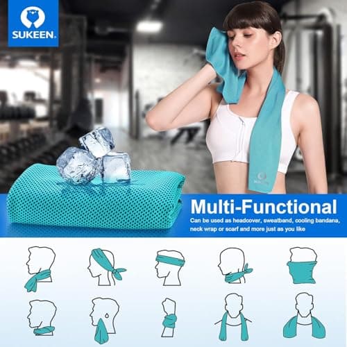 Sukeen Cooling Towel (40"x12"), Ice Towel, Soft Breathable Chilly Towel, Microfiber Instant Cooling Towel for Yoga, Sport, Running, Gym, Workout,Camping, Fitness, Workout — view 5