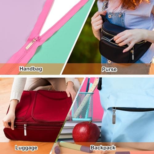 sourcing map Zipper Pull Charm 6 Pcs 1-2mm Thickness Detachable Zipper Pull Replacement Handle Repair Kits Tabs Lock for Coats Jackets Pants Luggage Suitcase Purse Fasteners, Silver Tone — view 6