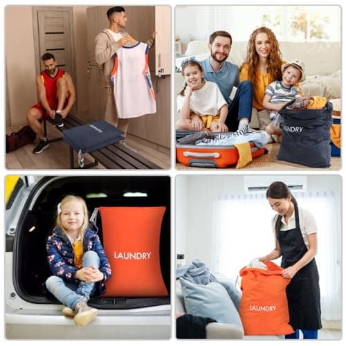 WiseBoy Travel Laundry Bags with Zips, 2 Pack Dirty Laundry Bag for Travel — view 6